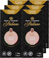 Gran Maestro Italiano - Lungo Crema - Koffiecups - Nespresso Compatibel Capsules - Volle Smaak - 6 x 20 cups