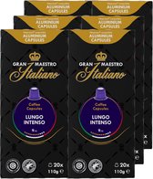 Gran Maestro Italiano - Lungo Intenso - Capsules de Tasses à café Compatibles Nespresso - Goût Puissant - 6 x 20 Tasses