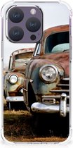 Mobiel Case Geschikt voor iPhone 15 Pro Telefoon Hoesje met doorzichtige rand Vintage Auto