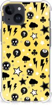 Case Geschikt voor iPhone 15 GSM Hoesje met doorzichtige rand Punk Yellow