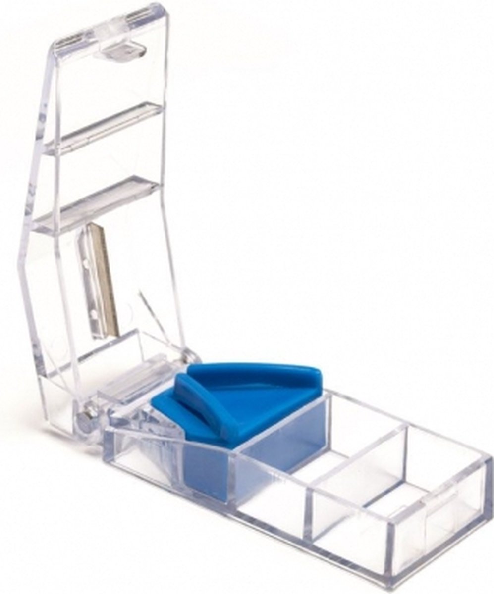 Goedkoopste Pillensplijter | Met opberger | Blauw | Mobiclinic