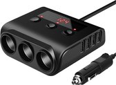 Somstyle Répartiteur Allume Cigare Voiture - Charge Rapide 3.0 - 4 Ports USB - 100W - Charge 12/24V - Zwart