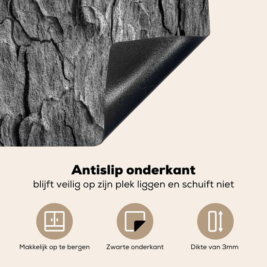 KitchenYeah - Inductie beschermer - Kookplaat - Steen - Betonlook - Grijs - Beton print - Industrieel - Inductie mat - Afdekplaat voor kookplaat - 91x52 cm - Inductie afdekplaat - Keuken decoratie aanrecht