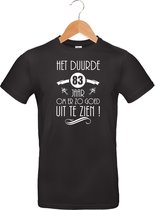 mijncadeautje - T-shirt unisex - zwart - verjaardag - Het duurde 83 jaar - maat M