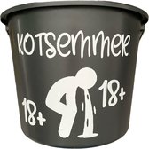 Cadeau Emmer-Kotsemmer 18+ Jongen-12 Liter-Zwart-Cadeau-Geschenk-Gift=Kado-Verjaardag-Grappig