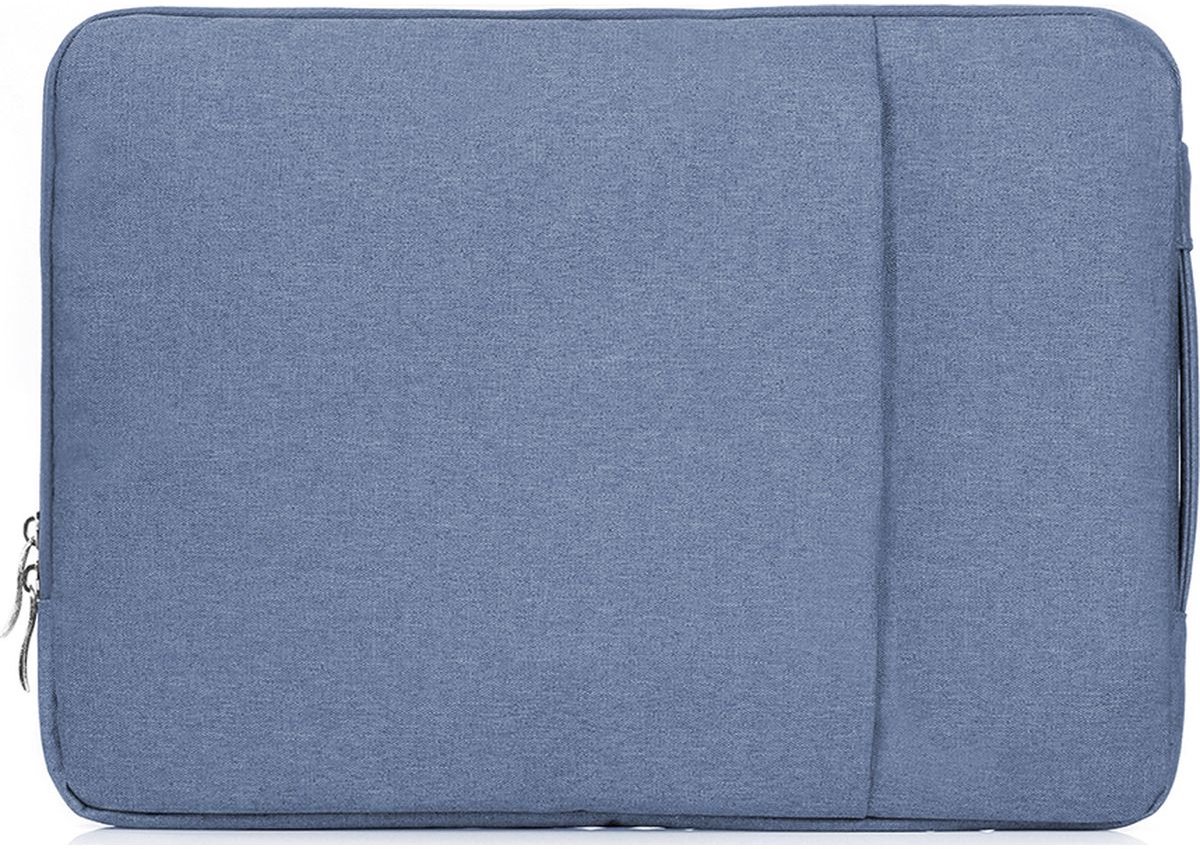 Mobigear Laptophoes geschikt voor Laptop | Mobigear Denim Zipper Sleeve (max 23 cm x 31 cm) Laptop hoes - Marineblauw