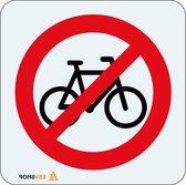 Raamsticker verboden voor fietsen, C14 150 x 150 mm