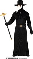 Guirca - Dokter & Tandarts Kostuum - Helende Pest Dokter - Man - Zwart - Maat 52-54 - Halloween - Verkleedkleding