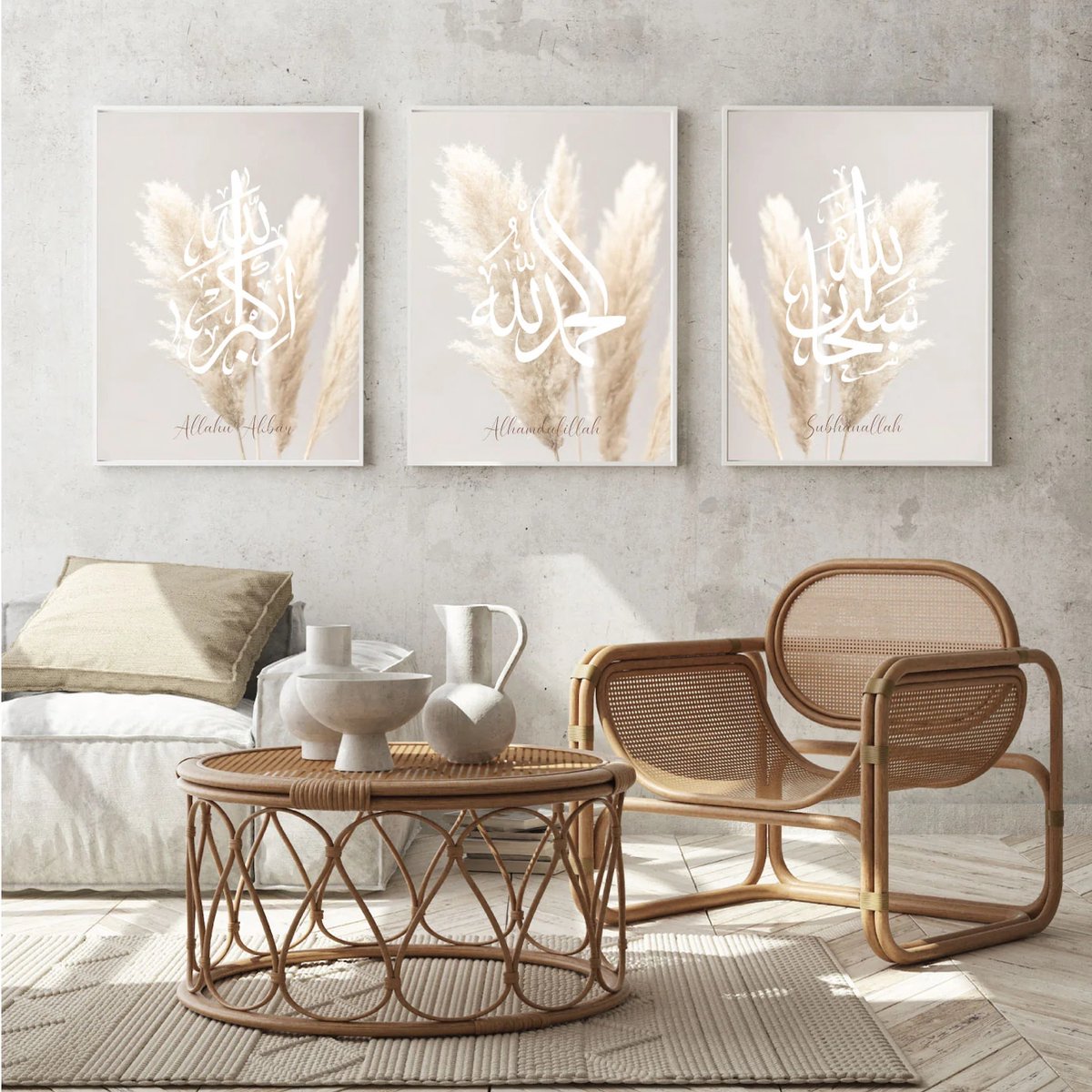 Islam Poster Set van 3 stuks 40x50cm (zonder frame) - Islamitische Kunst aan de Muur - Wanddecoratie - Wall Art - Islamic wall art -Islamitische kalligrafie - Gepersonaliseerde posters