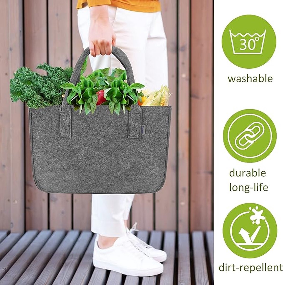 Vilten tas Houd je Bag Shopper