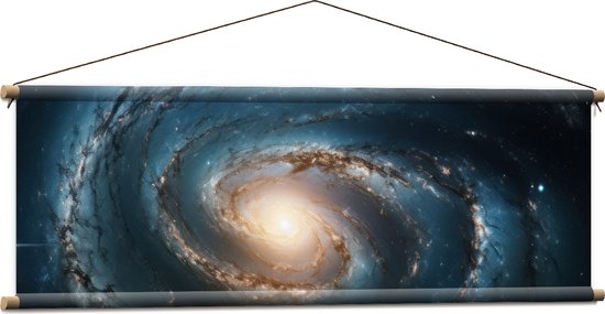Textielposter - Galaxy - Sterren - Kleuren - 120x40 cm Foto op Textiel