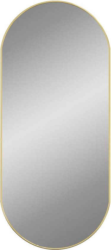 vidaXL - Wandspiegel - 100x45 - cm - ovaal - goudkleurig