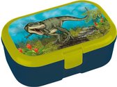 Dinosaurus Lunchbox/broodtrommel - T-rex - blauw/groen