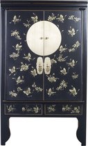 Fine Asianliving Chinese Bruidskast Onyx Zwart Handbeschilderd - Orientique Collectie B100xD55xH175cm Chinese Meubels Oosterse Kast
