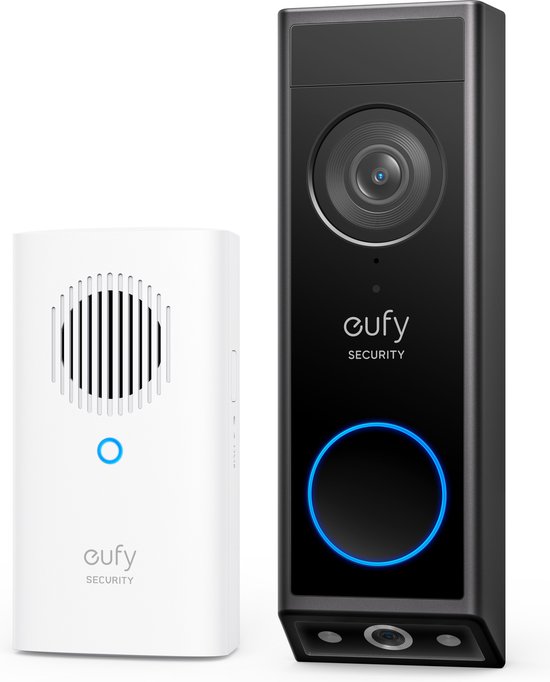 eufy Security Video Doorbell E340 - dubbele camera met Delivery Guard - 2K-nachtzicht in kleur - bedraad of met accu - draadloze bel - uitbreidbare lokale opslag tot 128 GB