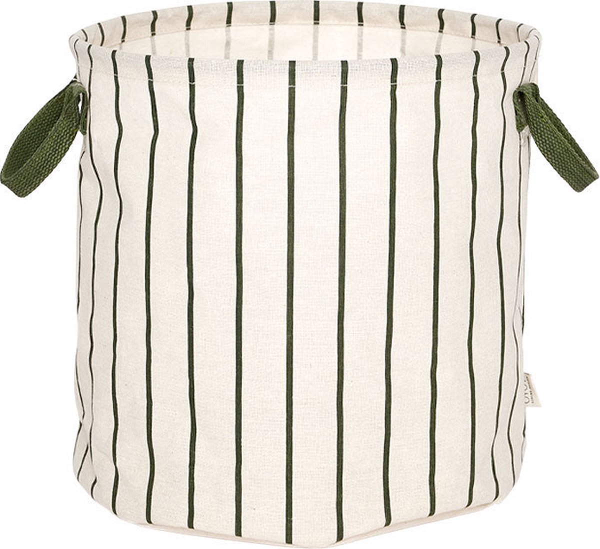 OYOY Raita wasmand/Laundry basket met strepen M - Green/Off White