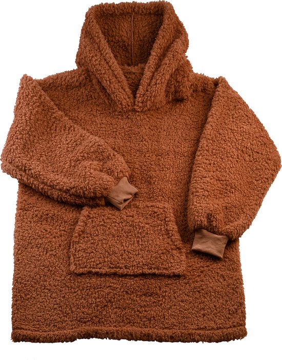 Mistral Home - HOODIE - hoodie plaid - teddy - one size - effen kleur - bruin