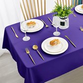Paars tafelkleed, vlekbescherming, afwasbaar, tafellinnen, waterdicht, voor eetkamer, tuin, feest, bruiloft of huishouden, 140 x 200 cm