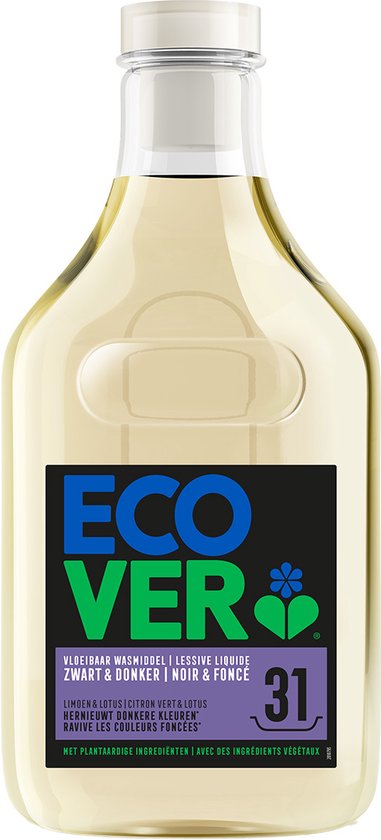 Ecover - Vloeibaar Donker Wasmiddel - Voordeelverpakking 6 x 1.43 L - 186 wasbeurten - Kleurbescherming & Pluisverwijdering - Plantaardig & Biologisch afbreekbaar