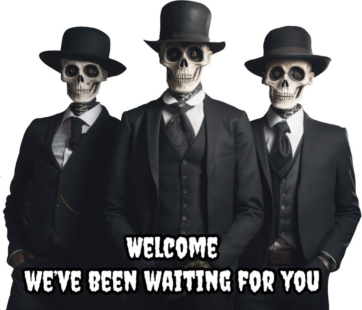 Raamsticker Halloween skeletten | Herbruikbaar | UV- en waterproof | 100cm breed, 87cm hoog