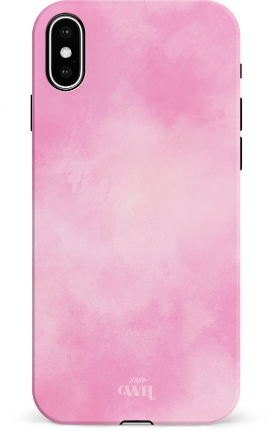 Double couche - Cotton Candy - Coque rose adaptée à la coque iPhone X / Xs - Coque rigide Cotton Candy de couleur rose pastel - Coque de protection adaptée à la coque iPhone Xs / X - Coque rose pastel
