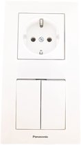 Panasonic-Socket Series Switch Combinaison-Prise murale- Wit-Mise à la terre-Vertical-Complet-Arkedia Slim Series