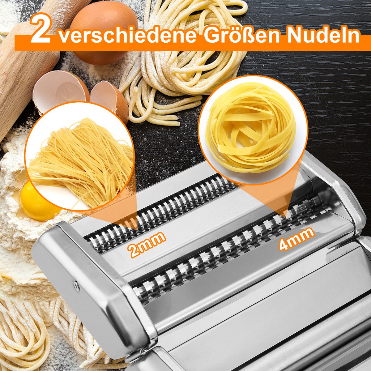 Roestvrijstalen Handmatige Pastamachine Met 2 Snijkanten Voor Spaghetti Tagliatelle Fettuccine En Lasagne Handgemaakte 3 In 1 Maker Pasta Roller Roestvrijstalen Handmatige Pastamachine Met 2 Snijkanten Voor Spaghetti Tagliatelle Fettuccine En Lasagne Handgemaakte 3 In 1 Maker Pasta Roller