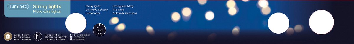 Lumineo MicroLED stringlights l2m zilver/wwt kerstverlichting Lumineo