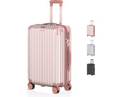 Voyagoux Voyagoux® - Handbagage Reiskoffer - 40L - Koffers - Reiskoffer met wielen - Rosé goud - TSA Slot