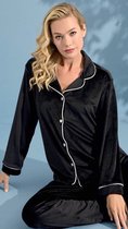 Velour Pyjama Set Clea / Zwart / L / 100% Katoen