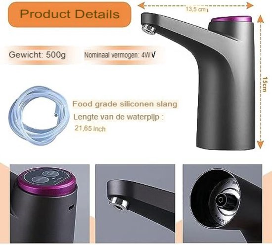 Distributeur D'Eau Manuel Avec Robinet - Pour Bouteilles 5L Et 8L - Polypropylène Alimentaire - Bleu Et Blanc