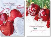 MGPcards - 2 doosjes à 10 Luxe dubbele wenskaarten - Kerst/Nieuwjaar - Foliebewerking - Witte envelop - 10.5 x 16 cm - 2 Motieven per doosje