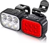 Fietsverlichting 350 en 50 Lumen - Fietsverlichtingsset LED Koplamp en Achterlicht - Wit en Rood