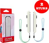 2 Stuks - Polsband geschikt voor de Nintendo Switch Joy-Con - Wrist strap groen, blauw - Joy Con grip