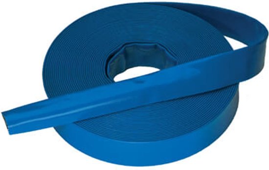 MAR-POL® Brandweerslang, M85313, bouwslang, industriële waterslang, platte slang, blauw, 2 bar, 52 mm C-slang van polyester, 20 m lang x 2 inch