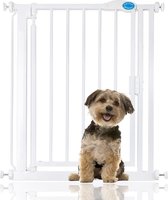 Bettacare Barrière pour Animaux domestiques à fermeture automatique, 68 cm - 75 cm, Wit, Barrière d'escalier étroite et étroite pour chien et Puppy, Barrière de sécurité pour Portes, couloirs et zones étroites
