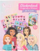 Selfie Girls Stickerboek -XL Poster - 50x70 cm - 20 paginas met 653x stickers - Roze