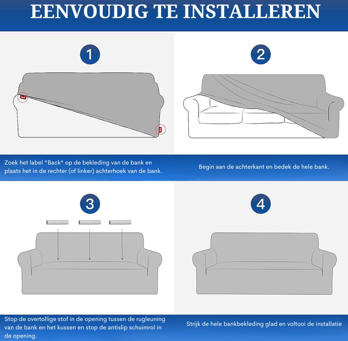 Ystyle Stretch Bankhoes 2 Zits, Elastische Bankhoezen Voor