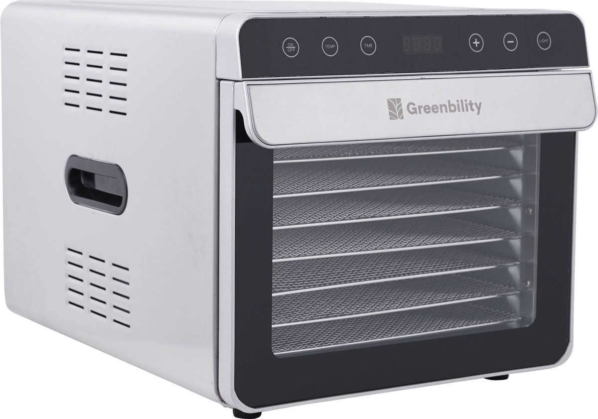 Greenbility Voedseldroger - Dehydrator 8 Laags - Droogoven RVS - 24-Uurs Timer - Led-bedieningspaneel - 700 Watt - Greenbility