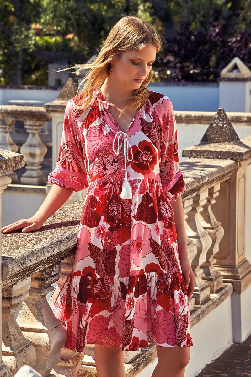 Vacanze Italiane Wanda Jurk roze/rood maat XL