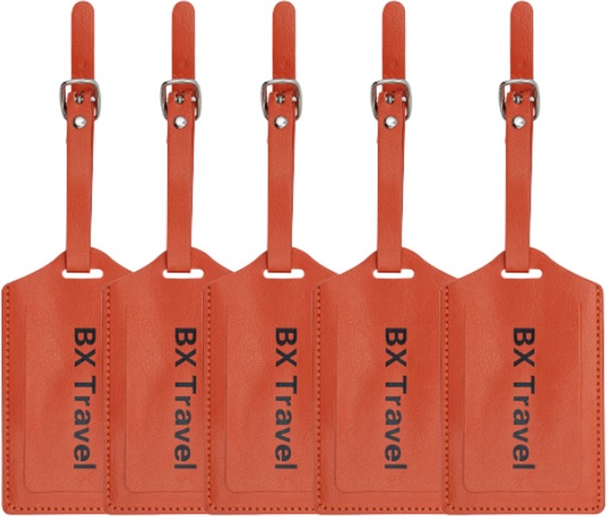 BX Travel® Lederen Bagagelabel Set van 5