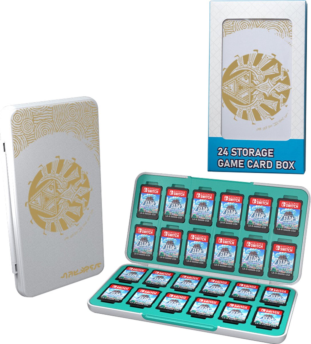 Yes In LAB – 24-in-1 Game Card Case geschikt voor Nintendo Switch – Tears of the Kingdom White Edition – Kaarthouder – Premium Opbergdoos voor Speelkaarten – Beschermhoes – 24-slot kaart opslag – Beschermtas – Opbergen – Game Etui – Accessoire