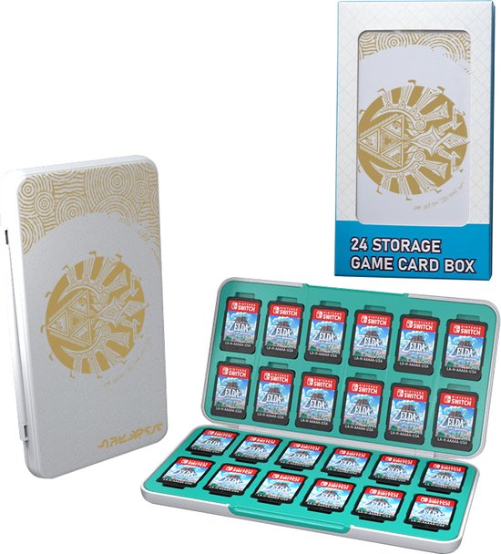 Yes In LAB – 24-in-1 Game Card Case geschikt voor Nintendo Switch – Tears of the Kingdom White Edition – Kaarthouder – Premium Opbergdoos voor Speelkaarten – Beschermhoes – 24-slot kaart opslag – Beschermtas – Opbergen – Game Etui – Accessoire