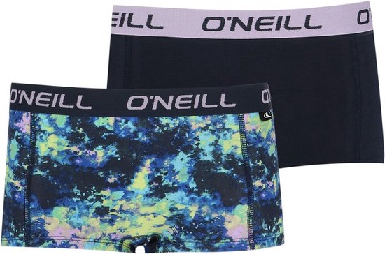 O'Neill dames boxershorts 2-pack - waterprint blue - XL
