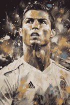 Voetbal Poster - Cristiano Ronaldo Poster - Real Madrid - Abstract Portret - Champions League - Wanddecoratie - 61x91