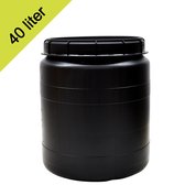 Meuwissen Agro Voerton - Voeropslag - Opbergvat - 40 liter - Zwart
