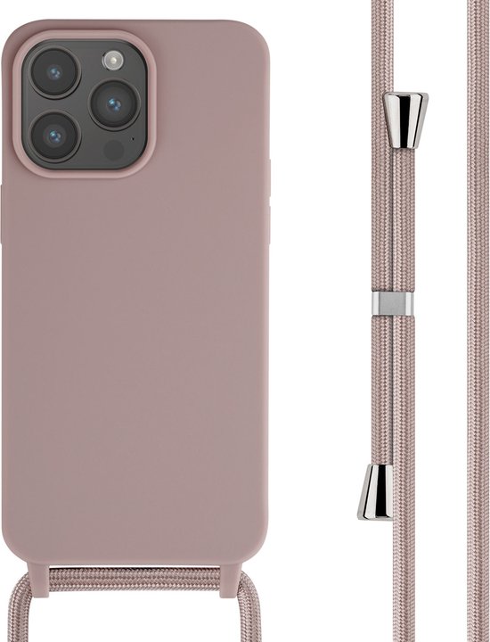 Coque iPhone 15 Pro Max avec cordon - iMoshion Coque en Siliconen avec  cordon - rose