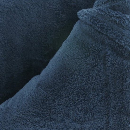 Unique Living Plaid Justin - Polyester - Blauw - 150 x 200 x 0 cm (BxHxD)