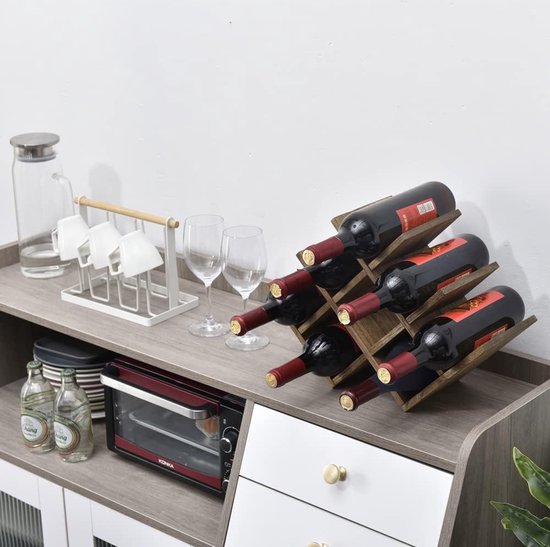 Casier à vin avec 8 bouteilles, porte-bouteilles de vin pour table de bar/ cave à vin,... | bol