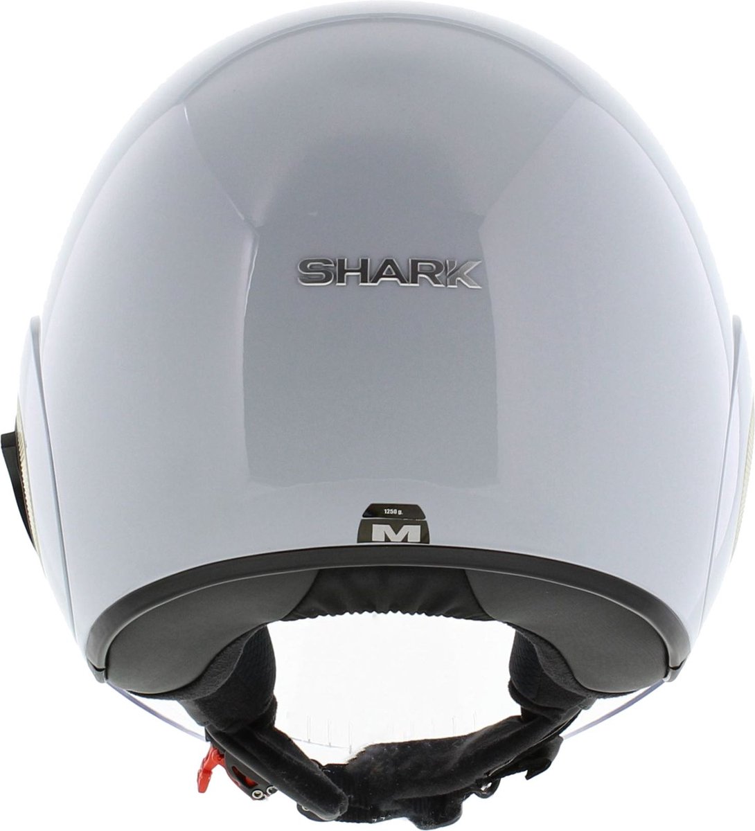 Shark Nano Blank Wit Zilver Glanzend W01 Jethelm - Maat XS - Helm – foto 4